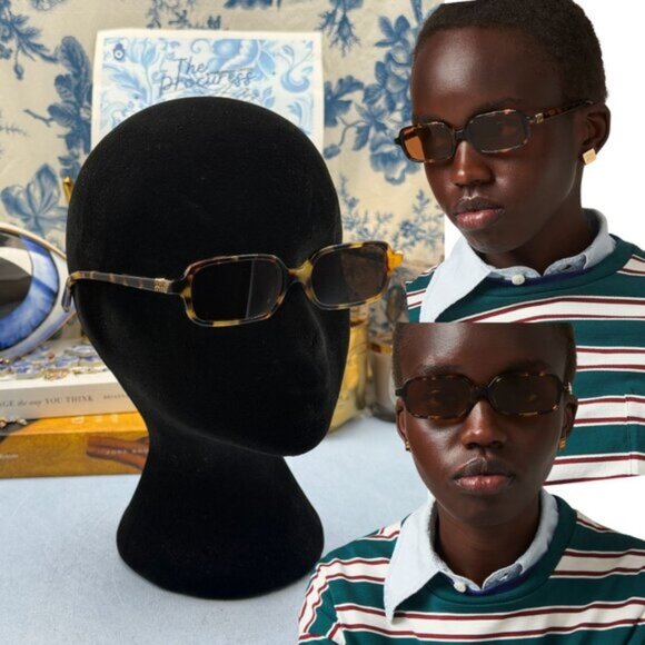 🆕 MIU MIU 🧿 NWOT Miu Regard Rectangular Sunglasses, Tortoiseshell, Beige Lens - Picture 1 of 16